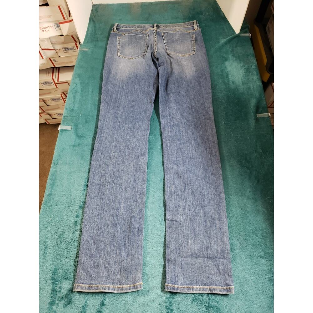 Mossimo Jeans Size 6 Long Women Blue Denim Stretch Pants Mid Rise Straight - Picture 11 of 12